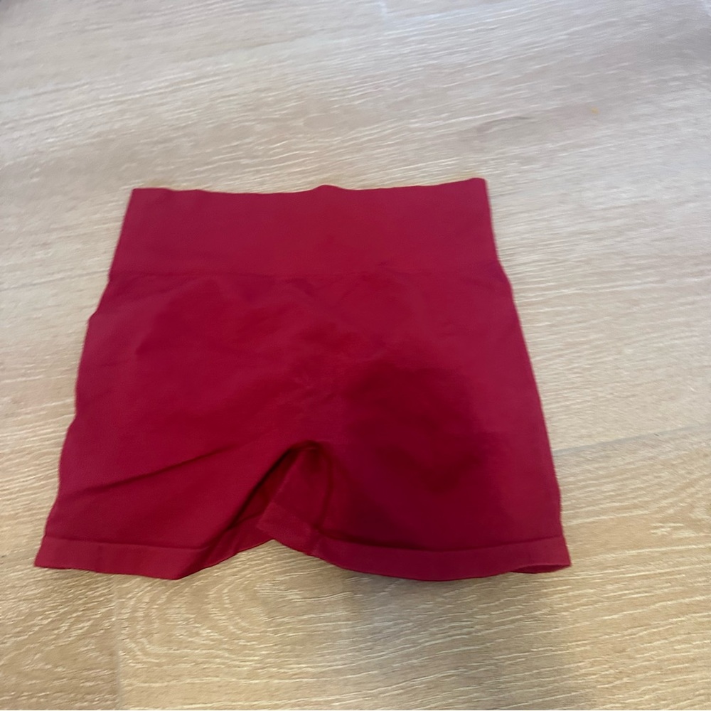 5 for $25 SHEIN red compression workout shorts